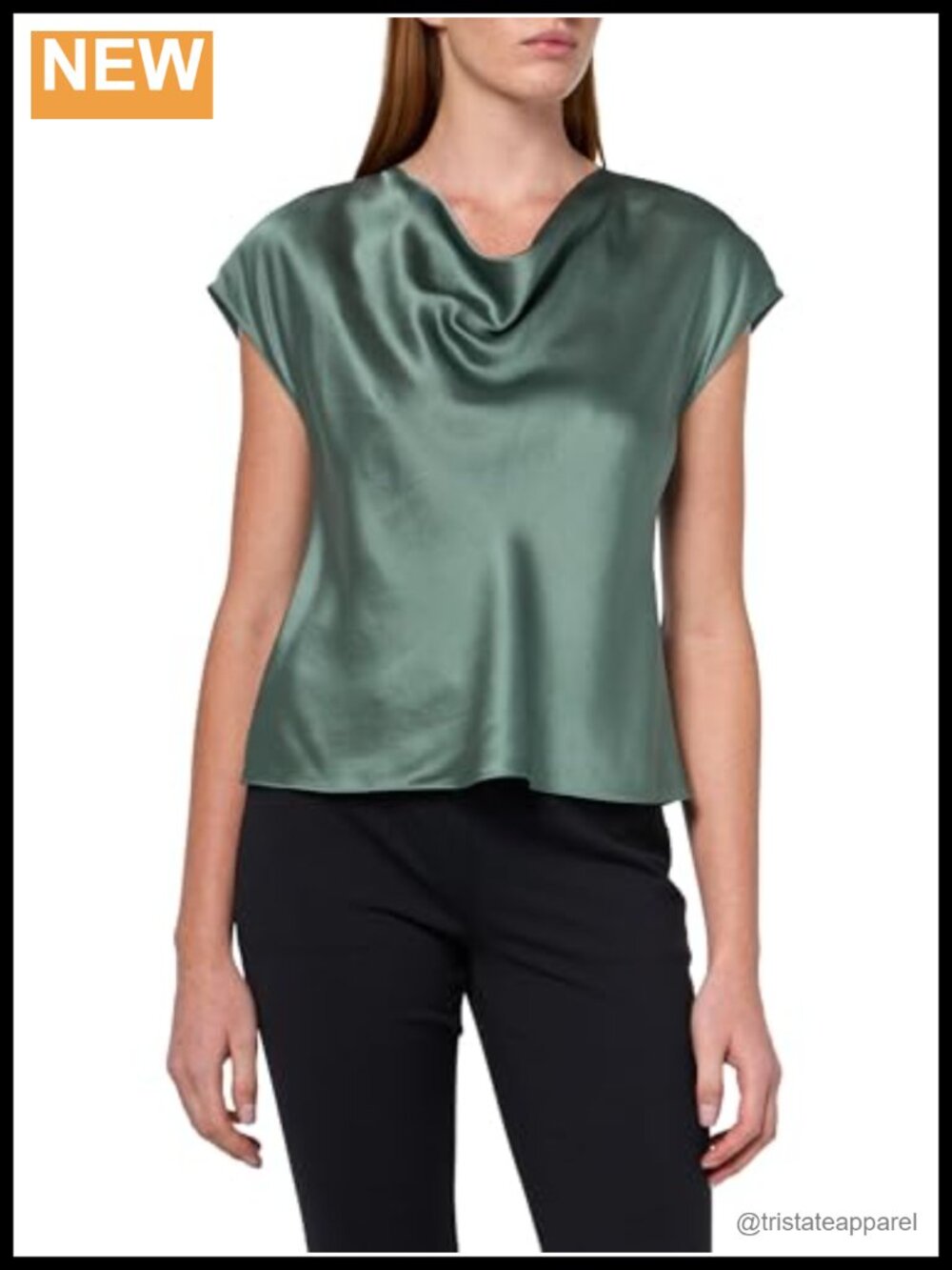 Vince Cowl Neck Cap Sleeve Blouse Silk Relaxed Fit